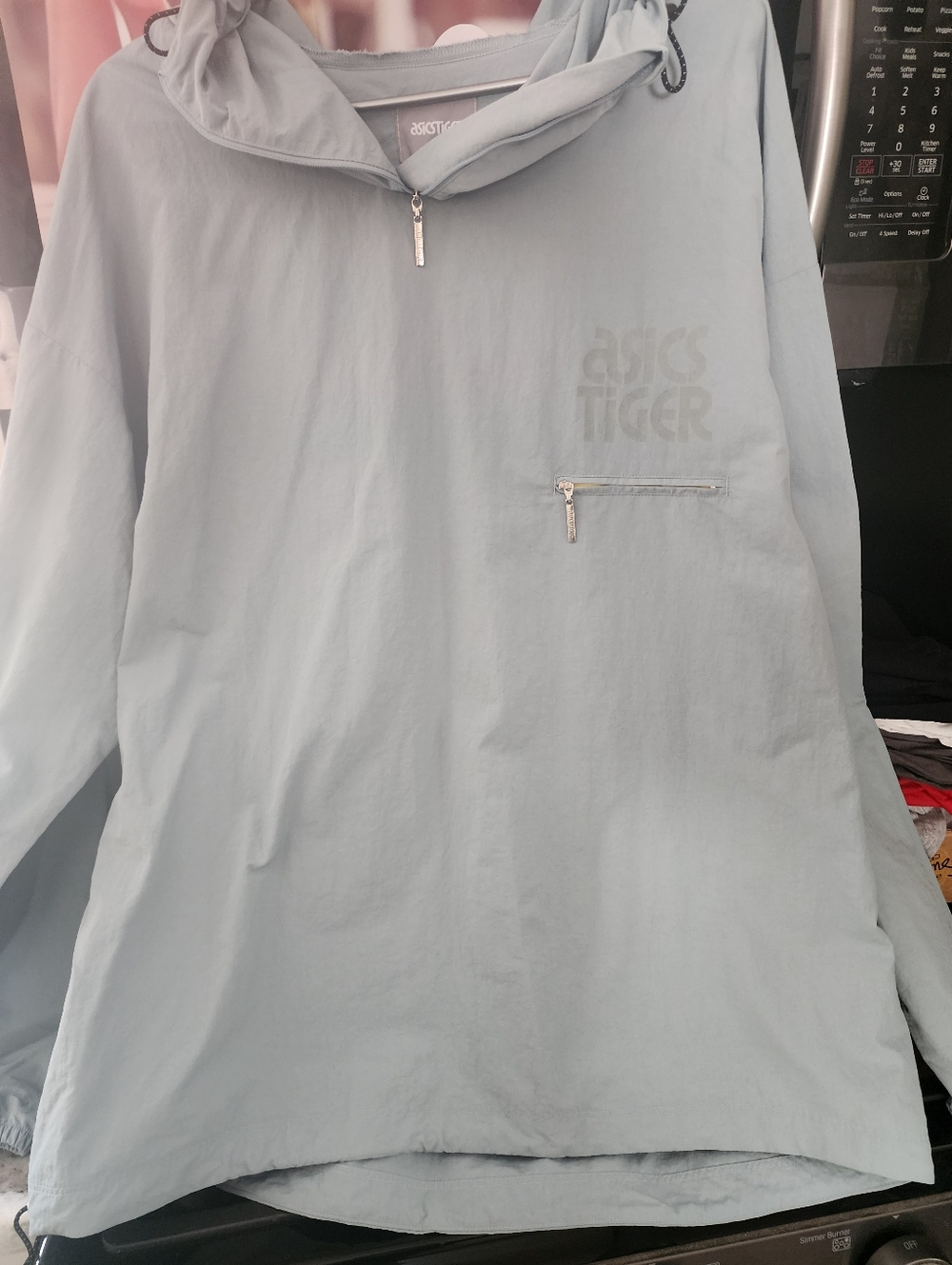 Asics Light Gray Pullover Jacket with Subtle Logo